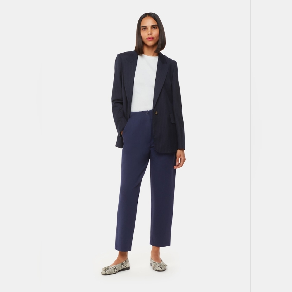 NWT Whistles Lila Ponte Knit Trousers pants in navy blue - Picture 2 of 10